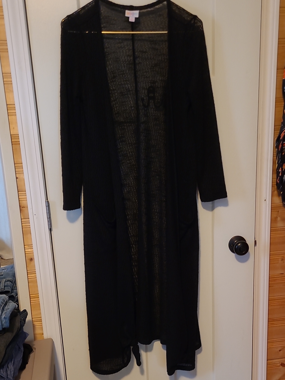 LuLaRoe Black Long Open-Front Cardigan